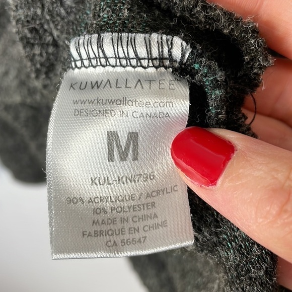 KUWALLATEE cozy charcoal texture long sleeve top - Picture 7 of 8